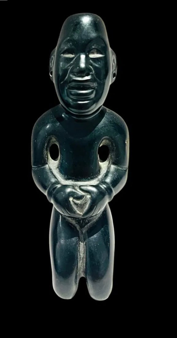 Pre Columbian, Olmec Style stone Kneeling Figure. (1 of 3)
