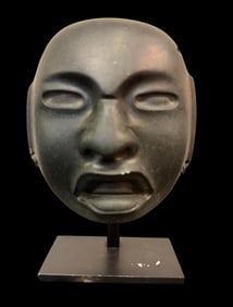 Pre Columbian, Olmec Style Large stone Mask.