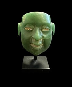 Pre Columbian, Olmec Style Jade stone Mask.