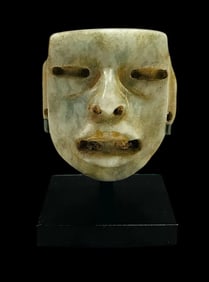 Pre Columbian, Olmec Style stone Mask.