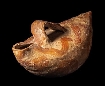 Ancient Mycenaean Terracotta Askos Circa 1300 B.C.