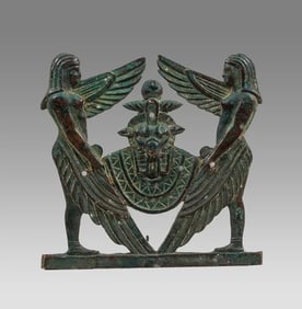 Etruscan Style Bronze Applique Depicting the Sun god Usil.