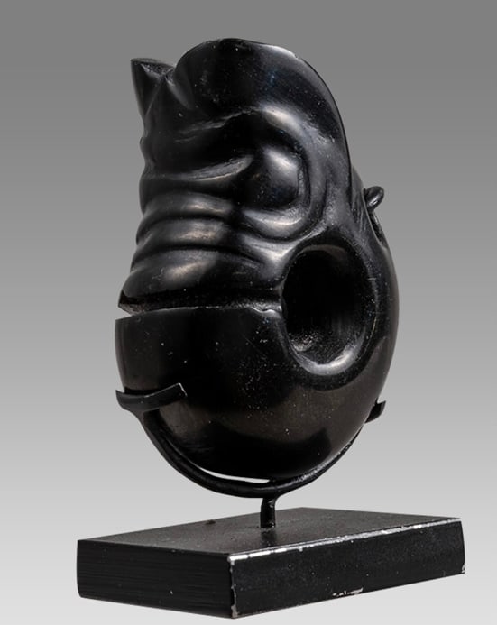 China Hongshan Culture Jade Feng Shui Sacrfice Pig Dragon.: China Hongshan Culture Jade Feng Shui Sacrfice Pig Dragon. Size 1 3/4 inch high + stand. Fine carved jade dragon with suspension hole. Custom mounted.