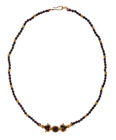 A Roman Garnet and Gold Bead Necklace Circa 1st Century A.D