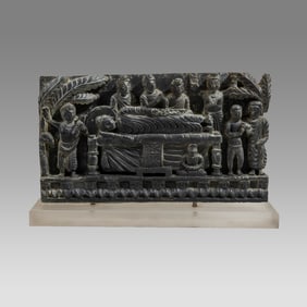A Gandharan Grey Schist Relief Panel Probably c.2nd century AD.