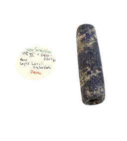 Ancient Mesopotamian UR III LApis Lazuli Cylinder Seal c.2400 BC.