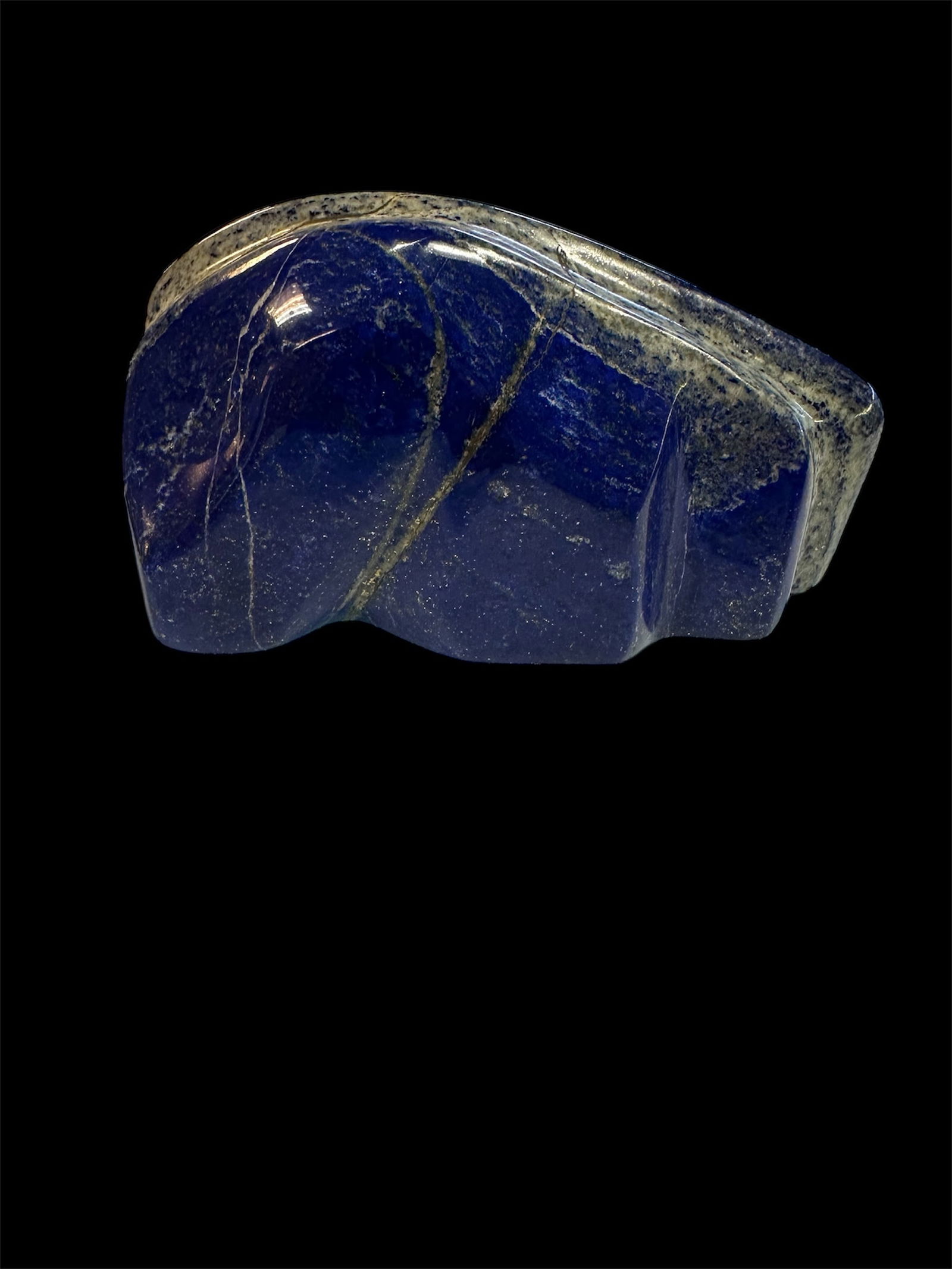 Lapis Lazuli Stone Carving, 839 grams. Size 5 1/2 inches length, 3 inches high. (1 of 3)