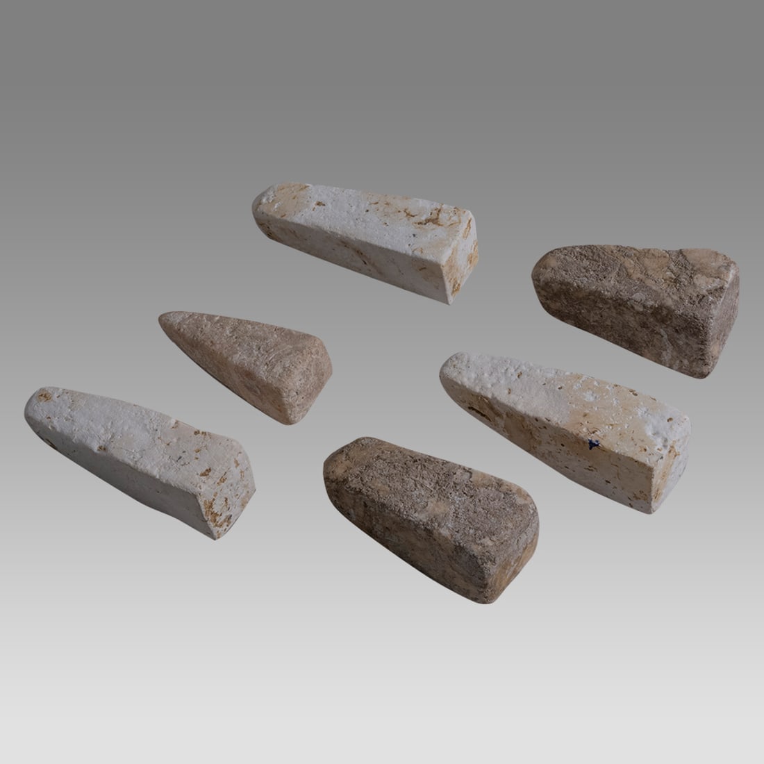 Lot of 6 Ancient Bactrian Stone Game Pieces c.3000 BC. (1 of 1)