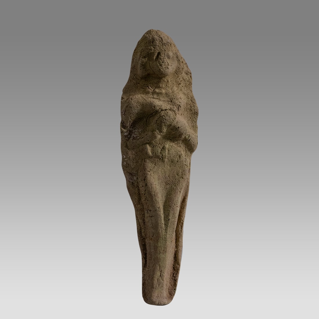ANCIENT Holy Land Ashtar Idol Iron Age c.800 B.C.: ANCIENT Holy Land Ashtar Idol Iron Age c.800 B.C. Size 4 1/8 inches high. Fine mold made Iron age terracotta Ashtar Idol plaque. Provenance: Private Collection Of Dale McKeeby, CA acquired in The USA 