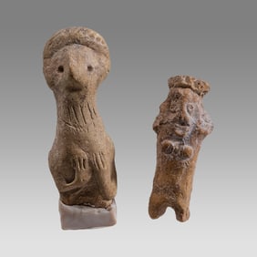 Ancient Near Eastern, Mesopotamian Terracotta Idols c.800 BC. (2)
