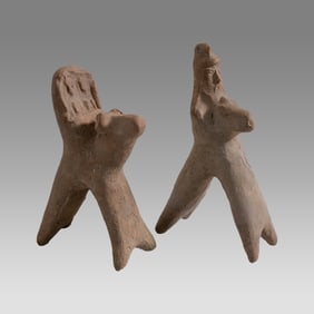 Ancient Near Eastern, Mesopotamian Terracotta Horse and Rider c.800 BC. (2)