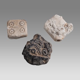 Lot of 3 Ancient Mesopotamian Stone Amulets c.5000-3000 BC.