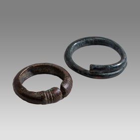 Lot of 2 Ancient Roman Bronze Snake Bracalets c.1st century AD.