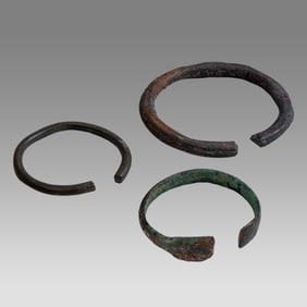 Lot of 3 Ancient Roman Bronze Bracalets c.1st century AD.