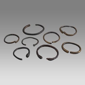 Lot of 8 Ancient Roman Bronze Child Bracalets c.1st century AD.