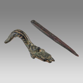 Ancient Roman Bronze Stylis, Vessel Handle c.1st-2nd century AD.
