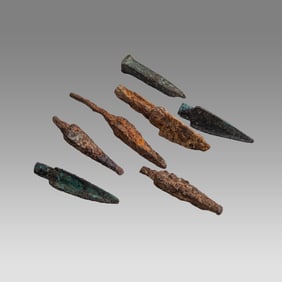 Lot of 7 Ancient Roman Bronze, Iron Arrow Head c.1st-3rd century AD.