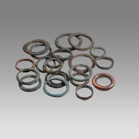 Lot of 21 Ancient Celtic Bronze Ring Money c.2nd century BC.