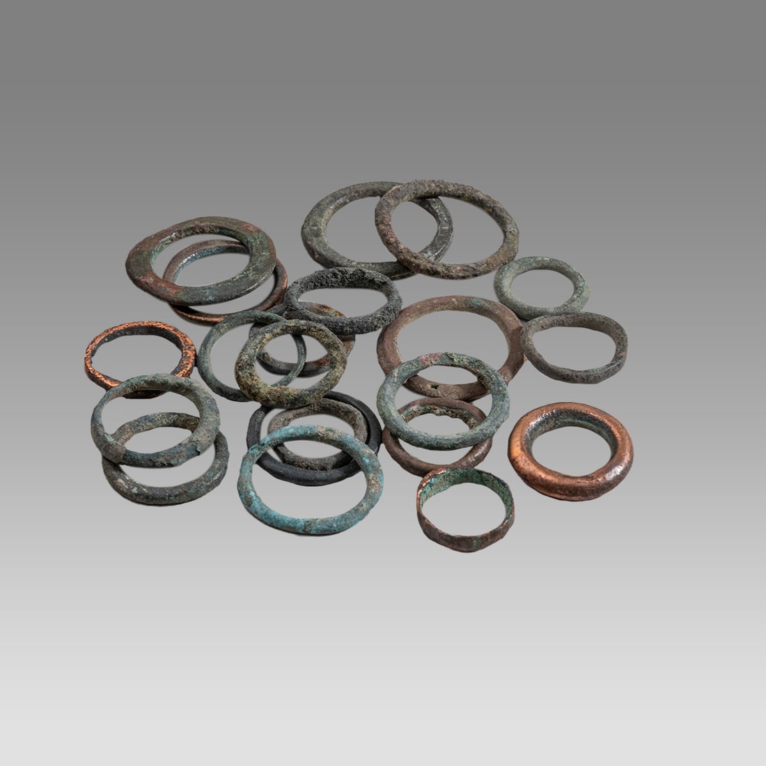 Lot of 21 Ancient Celtic Bronze Ring Money c.2nd century BC. (1 of 1)