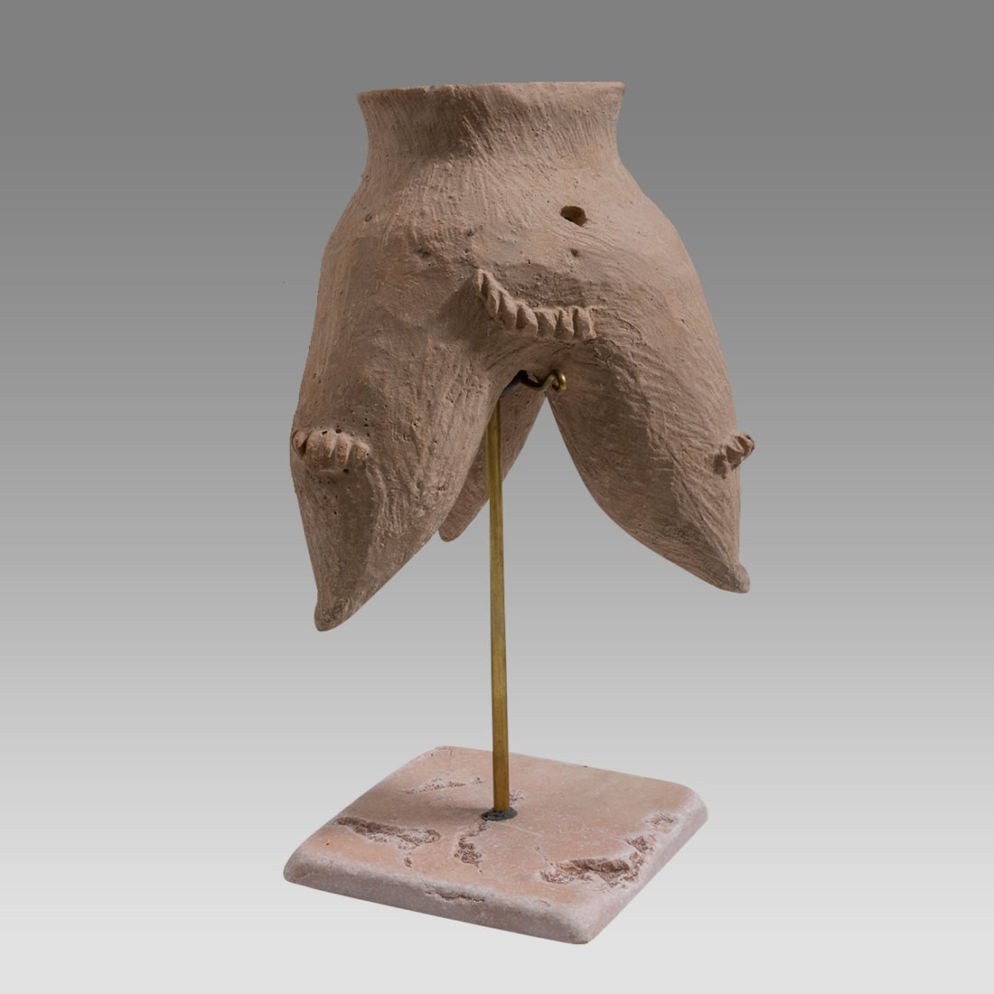 Near Eastern Style Terracotta Animal form Vessel. (1 of 2)
