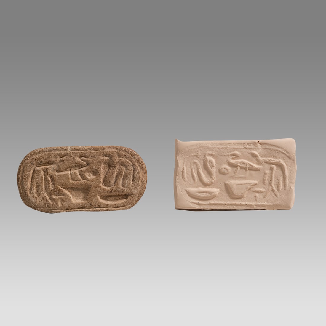 Ancient Egyptian Stone Stamp Seal, New Kingdom c.1550-1077 BC. (1 of 2)