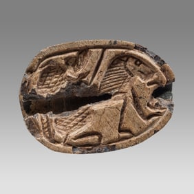 Ancient Egyptian Steatite Stone Scarab, New Kingdom c.1550-1077 BC.