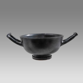 Ancient Greek Attic Blackware Skyphos c.5th century BC.