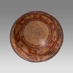 Ancient Pre Columbian, Maya Ulua Valley Polychrome Bowl c.550-850 AD.