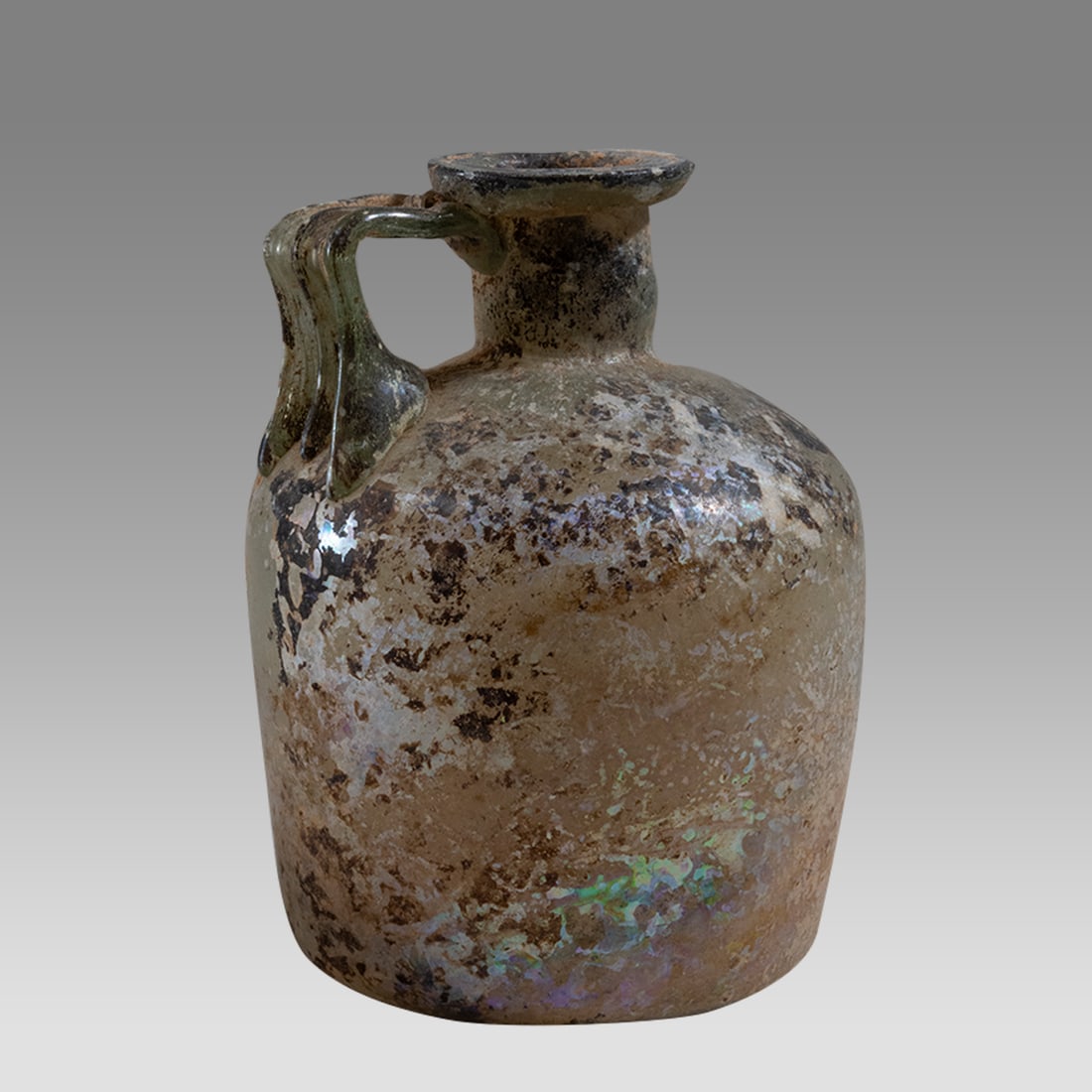 Ancient Roman Glass Jug with Handle, c.1st-2nd Century CE, (1 of 4)