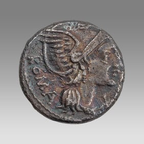 Roman Republic, Lucius Flaminius Chilo, 109-108 BCE, AR Denarius, 3.6G, VF.