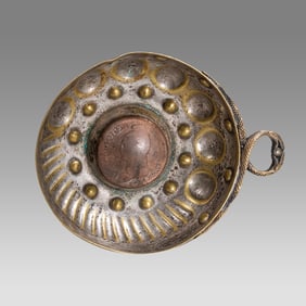 Antique Silver Testevin Wine Tasting cup- SIlver 82 grams- French Revolutionary Bronze coin 1790s.