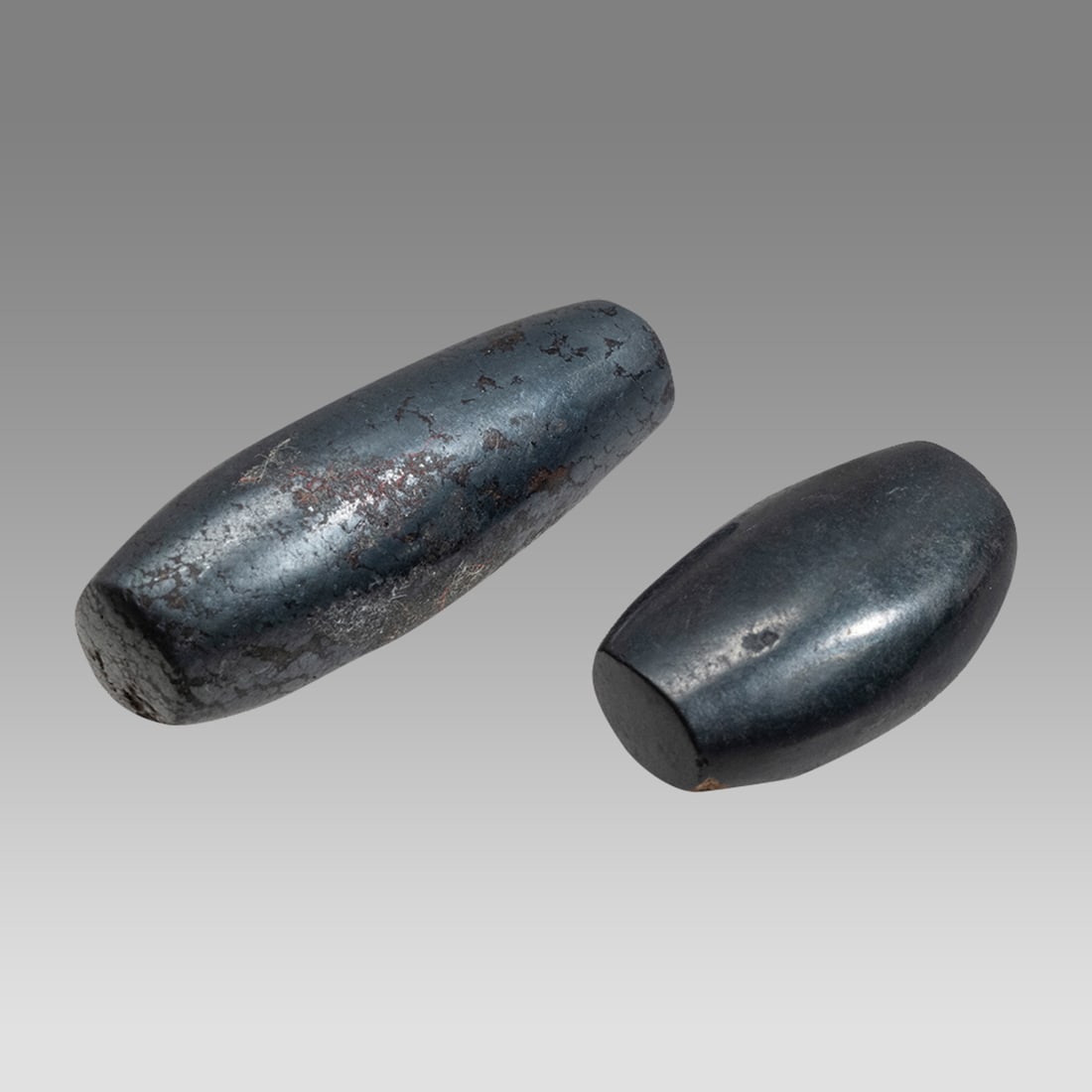 Lot of 2, Late Bronze Age, Hematite Weights c.1500-1200 BCE, (1 of 4)