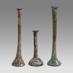 Ancient Roman Unguentarium Glass Bottles c.2nd-3rd century AD. (3)