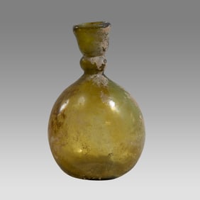 Ancient Roman Yellow Glass Bottle c.2nd-3rd century AD.