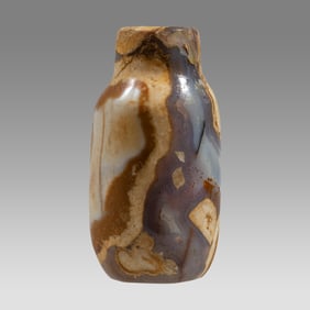 Ancient Sidonian Opaque Blue Glass Miniature Vessel Circa 1st Century A.D.