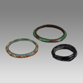 Lot of 3 Ancient Roman Mosaic Glass Bracelets c.2nd-3rd century AD.