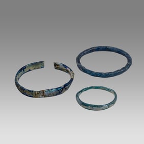Lot of 3 Ancient Roman Glass Bracelets c.2nd-3rd century AD.