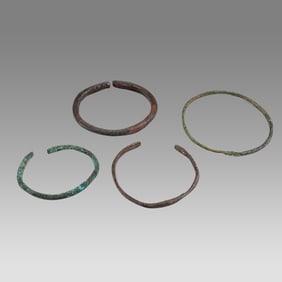 Lot of 4 Ancient Roman Bronze Bracelets c.2nd-3rd century AD.