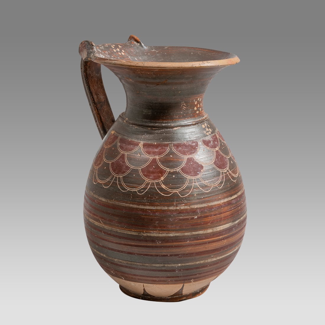 Ancient Greek Corinthian Pottery Jug ca. 5th Century BCE. (1 of 3)