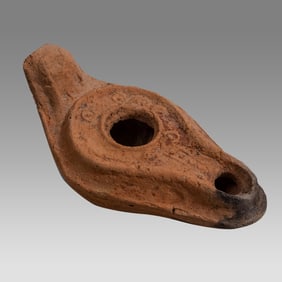 Ancient Holyland Byzantine Terracotta Oil Lamp c.5th century AD.