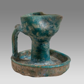 Islamic Persian Kashan Ceramic Oil Lamp c.12th-13th century AD.