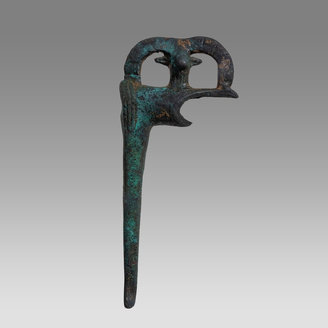 Ancient luristan bronze Axe Head With Stag head circa 1200-800 B.C. (1 of 2)