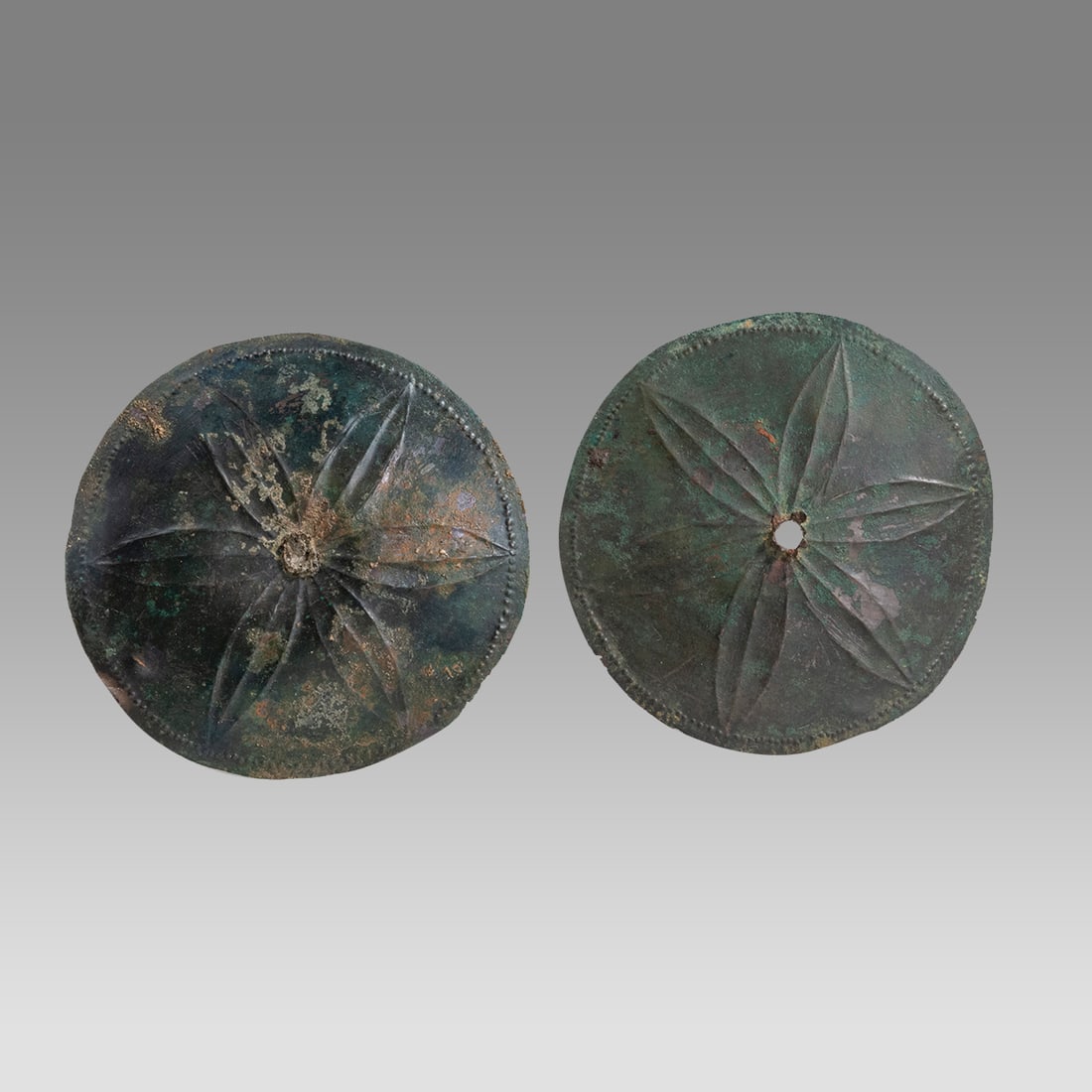 Lot of 2 Ancient Greek Bronze Shield Boss c.4th century BC. (1 of 2)