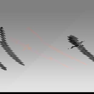 Lot of 2 Europe, Viking / Medieval to Post-Medieval period, Daggers ca. 8th-16th century AD.: Lot of 2 Europe, Viking / Medieval to Post-Medieval period, Daggers ca. 8th-16th century AD. Size 12 3/4 - 14 inches. Lot of 2 Iron daggers, one withelaborate handle. Provenance: Ex NYC Collection acq