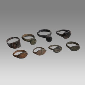 lot of 8 Ancient Roman Bronze Rings c.2nd-4th century AD.
