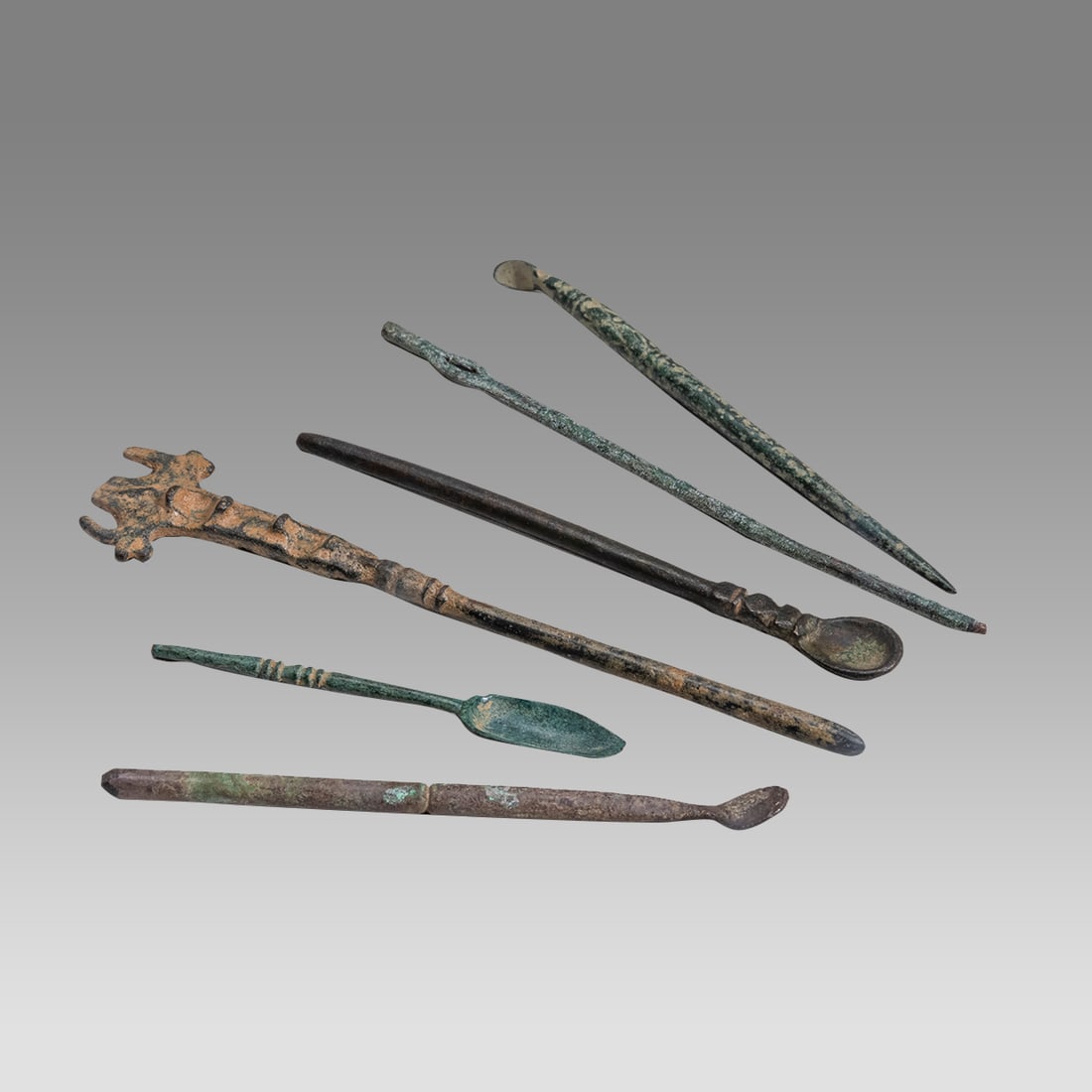 Lot of 6 Ancient Roman Bronze Medical Tools, Pins c.4th century AD. (1 of 2)