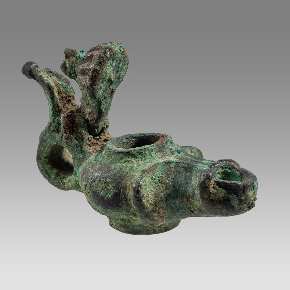 Ancient Roman Bronze Miniature Oil Lamp c.1st-4th cent AD. (1 of 2)