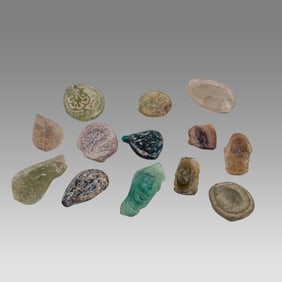 Lot of Ancient Roman, Byzantine Glass Weights c.2nd-6th century BC.