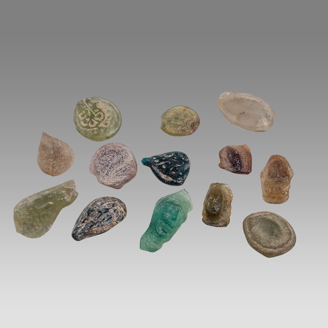 Lot of Ancient Roman, Byzantine Glass Weights c.2nd-6th century BC. (1 of 2)