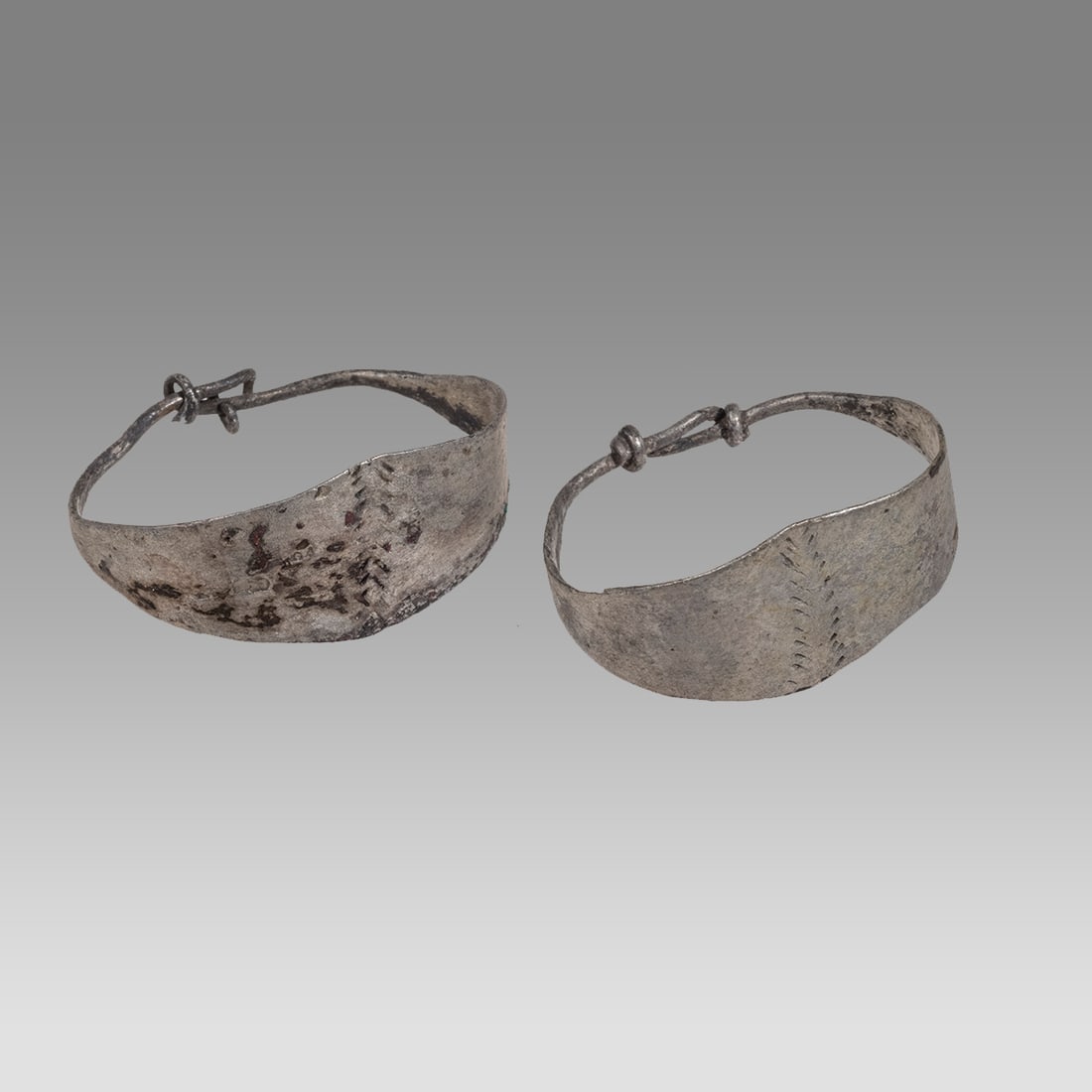 Ancient Roman Silver Pair Of Earrings c.2nd century AD. (1 of 1)